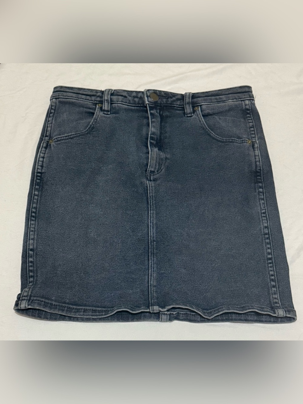 Rolla's Hi Mini High Rise Denim Skirt Wash Black Grey Size 28